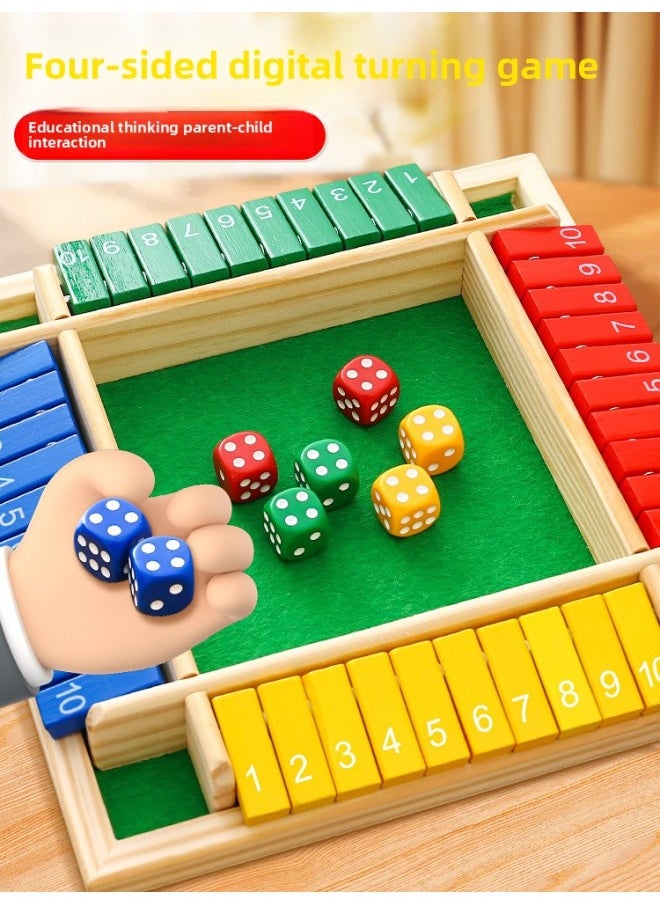 Generic - Digital Flip Card Educational Toys Children's Board Games Thinking Training Logic Mathematics Parent-Child Interactive Games Over 6 Years Old-Color:Four-sided Digital Turning Plate + Hidden Building Blocks - Image 1