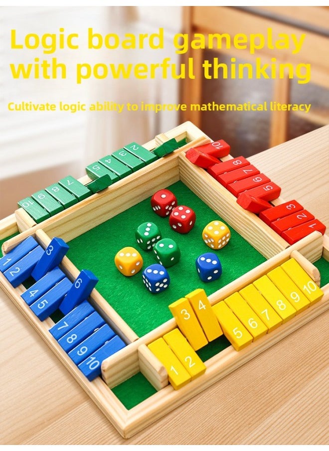 Generic - Digital Flip Card Educational Toys Children's Board Games Thinking Training Logic Mathematics Parent-Child Interactive Games Over 6 Years Old-Color:Four-sided Digital Turning Plate + Hidden Building Blocks - Image 1