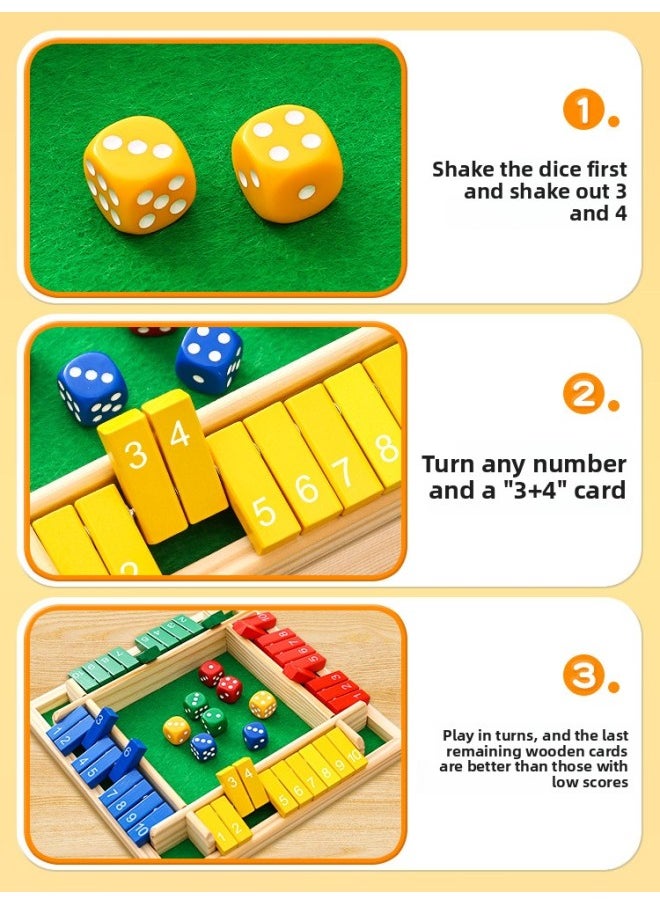 Generic - Digital Flip Card Educational Toys Children's Board Games Thinking Training Logic Mathematics Parent-Child Interactive Games Over 6 Years Old-Color:Four-sided Digital Turning Plate + Hidden Building Blocks - Image 1