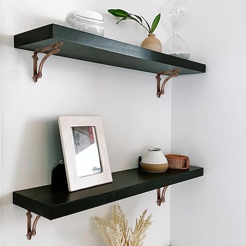 NACH Decorative Shelf Brackets, 4 Pack of 5.5 x 1.2 x 5.5 inch Copper Cast Iron Shelf Brackets - Decorative Brackets for Mounting - Half Round Style Brackets - Image 5