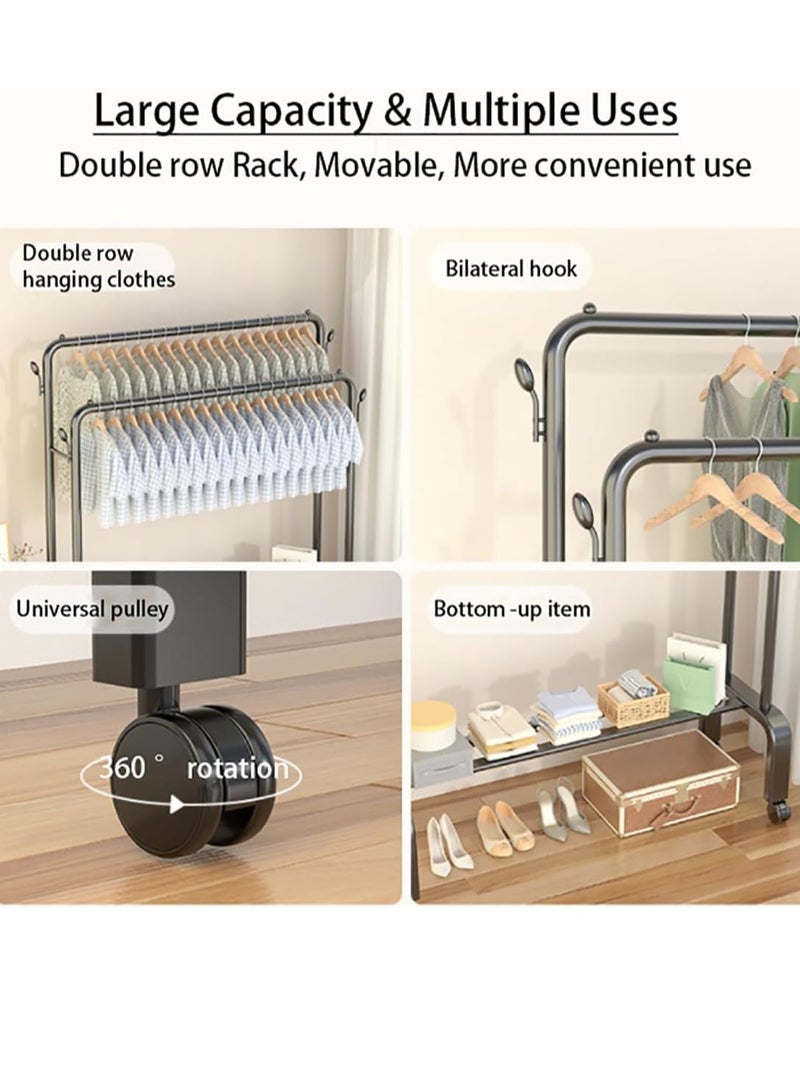 رفوف معدنية منفصلة مع اثنين من طبقات من رفوف التخزين وعجلات تستخدم في مدخل غرفة نوم الممر . - Image 3