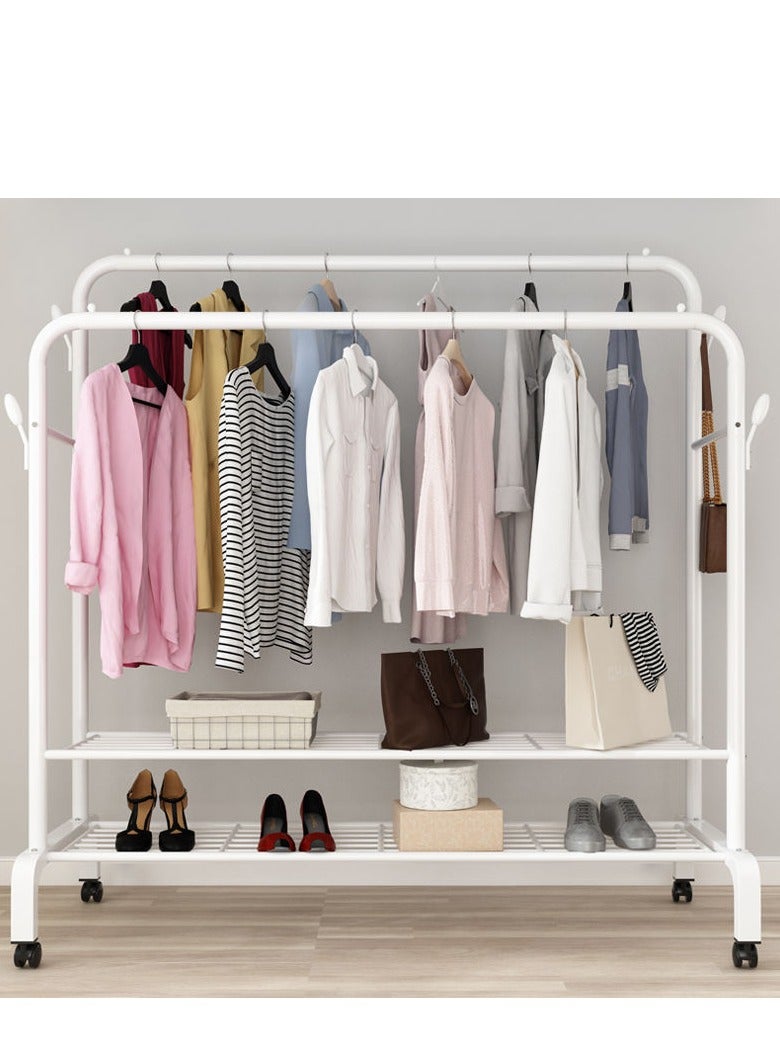 رفوف معدنية منفصلة مع اثنين من طبقات من رفوف التخزين وعجلات تستخدم في مدخل غرفة نوم الممر . - Image 2