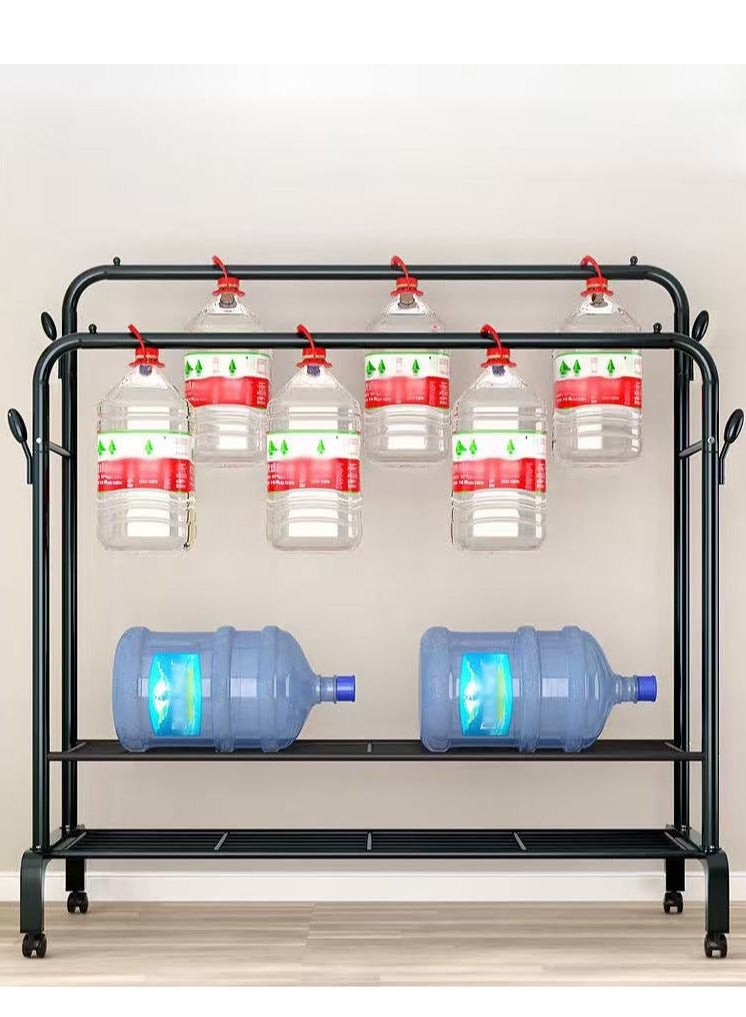 رفوف معدنية منفصلة مع اثنين من طبقات من رفوف التخزين وعجلات تستخدم في مدخل غرفة نوم الممر . - Image 4