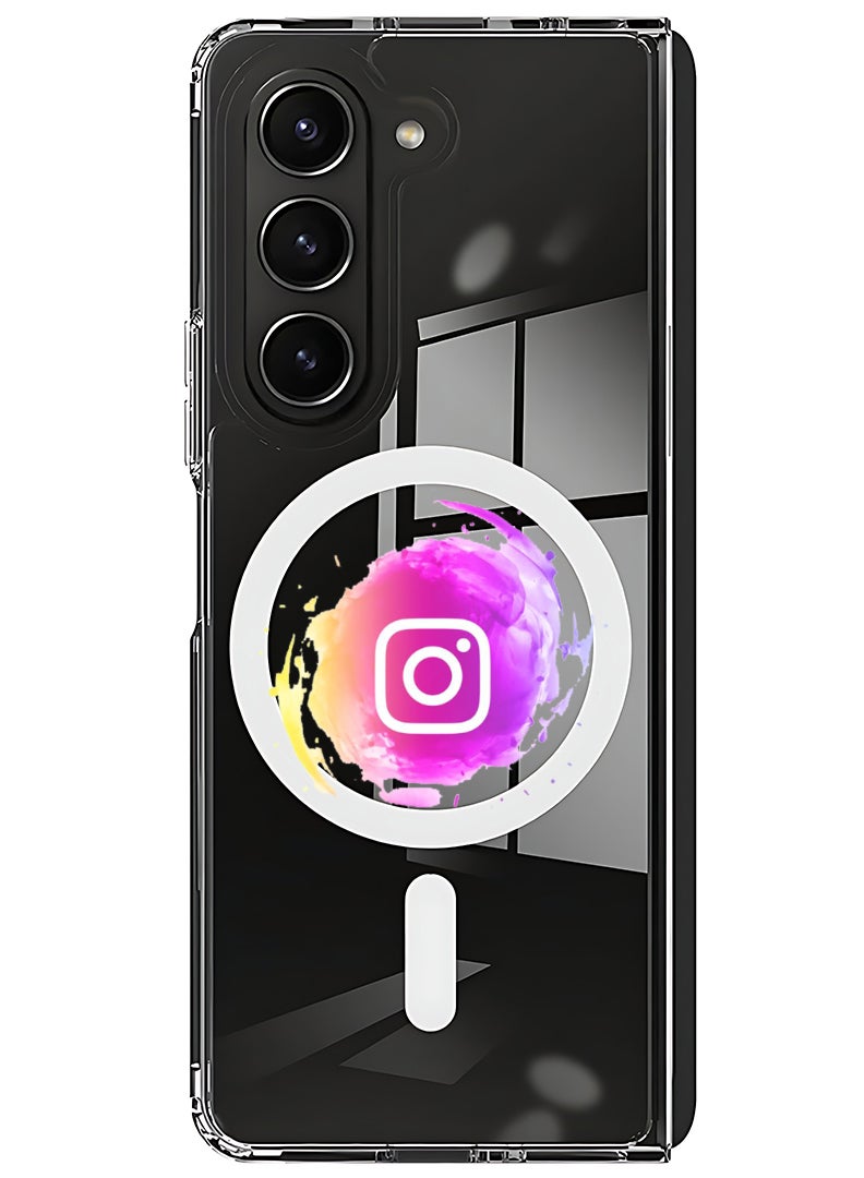 Theodor Magnetic Case for Samsung Galaxy Z Fold 6 Compatible with MagSafe Wireless Charging, Shockproof Phone Bumper Cover Instagram logo - Image 1