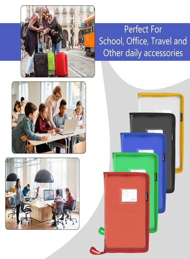 Shuban Plastic File Folder File Folders Zipper Bag for Certificates File Pouch Plastic Wallet Folders for Home, Office, School (Chain Bag - B5-2 Qty-Assorted Color) - Image 5