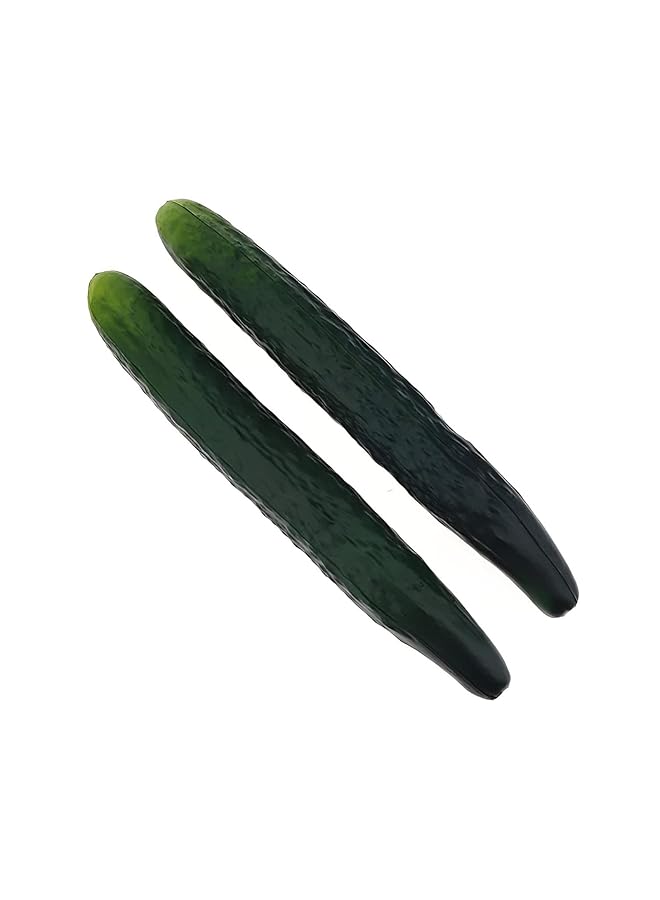 erorex 2Pcs Artificial Cucumber Soft Pu Fake Vegetables Props Vegetable Model Cabinet Food Display Shopping Mall Home Decor Diy Accessories For Photography - Image 1