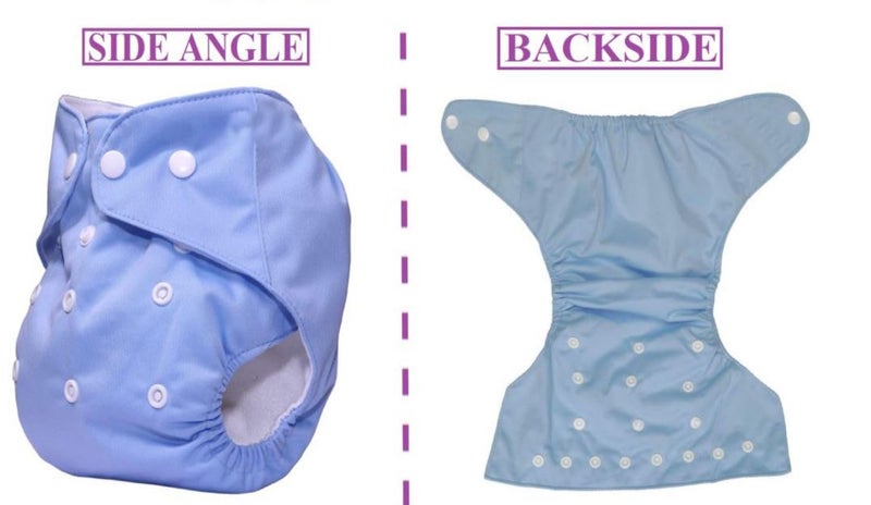 Alya Baby 2 Reusable Cloth Diapers With 3 Black Bamboo Charcoal Wet Free Insert Pad Set For Toddlers/New Borns Age 0-14 Months - Image 3