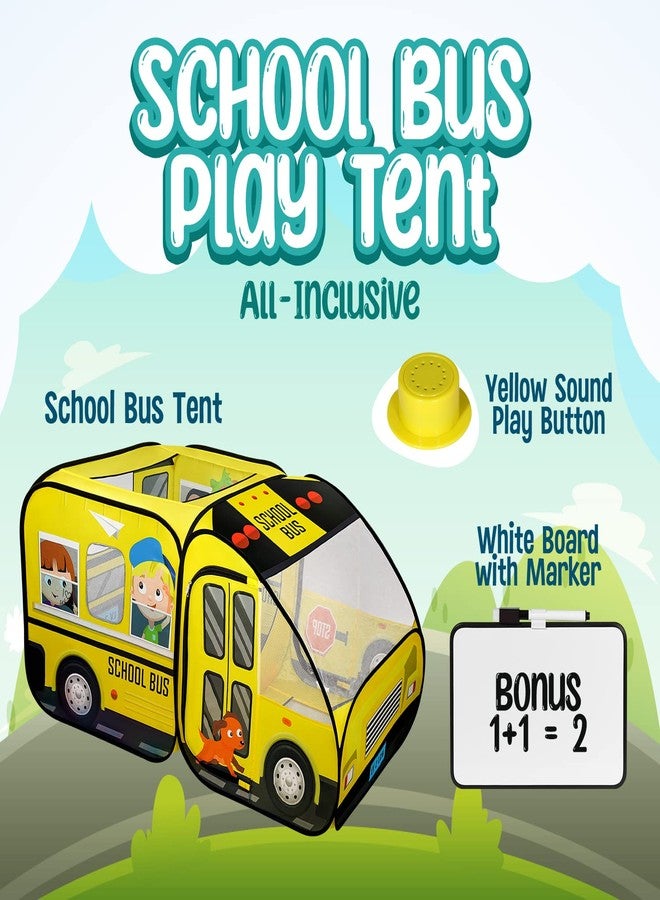 Kiddzery School Bus Pop-Up Kids Tent with Sound Play Button, Ball Pit for Toddler & Up - Easy Setup Tent for Indoor & Outdoor, Daycare Playground Activities & Pretend Play, Great for Kids - Image 3