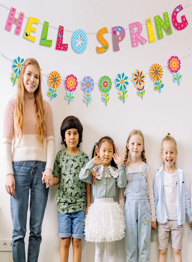PTFNY Hello Spring Banner - Multicolor Spring Flowers Banner - 5.5" x 7" - Spring Occasion - Indoor/Outdoor Use - Image 3