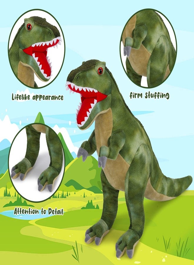 AULUDA Tyrannosaurus Rex Plush Toy, 18" Dinosaur Stuffed Animal Throw Plushie Pillow Doll, Soft Blue Fluffy Friend Hugging Cushion - Present for Every Age & Occasion - Image 3