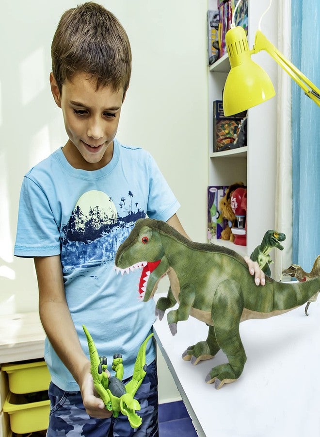 AULUDA Tyrannosaurus Rex Plush Toy, 18" Dinosaur Stuffed Animal Throw Plushie Pillow Doll, Soft Blue Fluffy Friend Hugging Cushion - Present for Every Age & Occasion - Image 2
