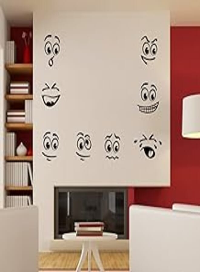 Generic Decorative wall sticker - Face expressions (60x110cm) 