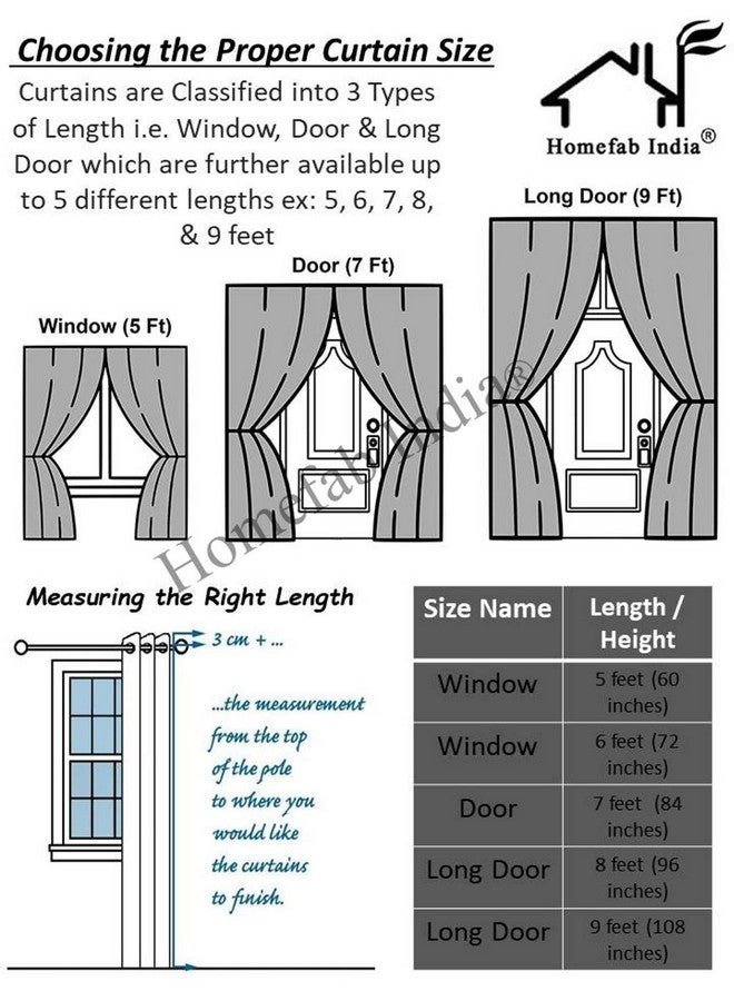 Homefab India Pack of 2 Royal Silky Cream Long Door Curtains with Stainless Steel Eyelets - 8 feet - Image 4