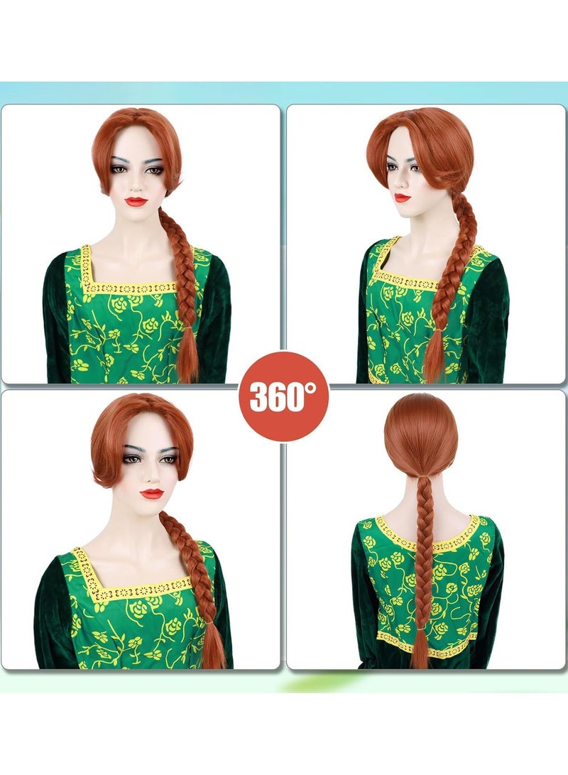 fiona Princess Fiona Cosplay Long Wig Adjustable Wig Cap for Halloween Party Cosplay Costume Accessory - Image 3