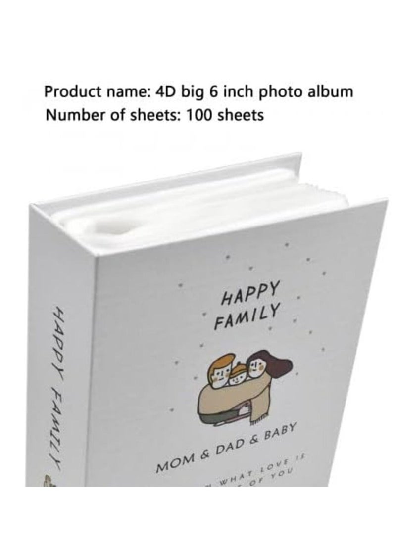 KCDMBUE Photo Album Book for 10 x 15 cm Photos, Holds 100 Pictures, Textured Decorative Cover, Keepsake Memory Album for Photo Collection, Travel, Family, Wedding & Baby Moments (Style 1)  - Image 4