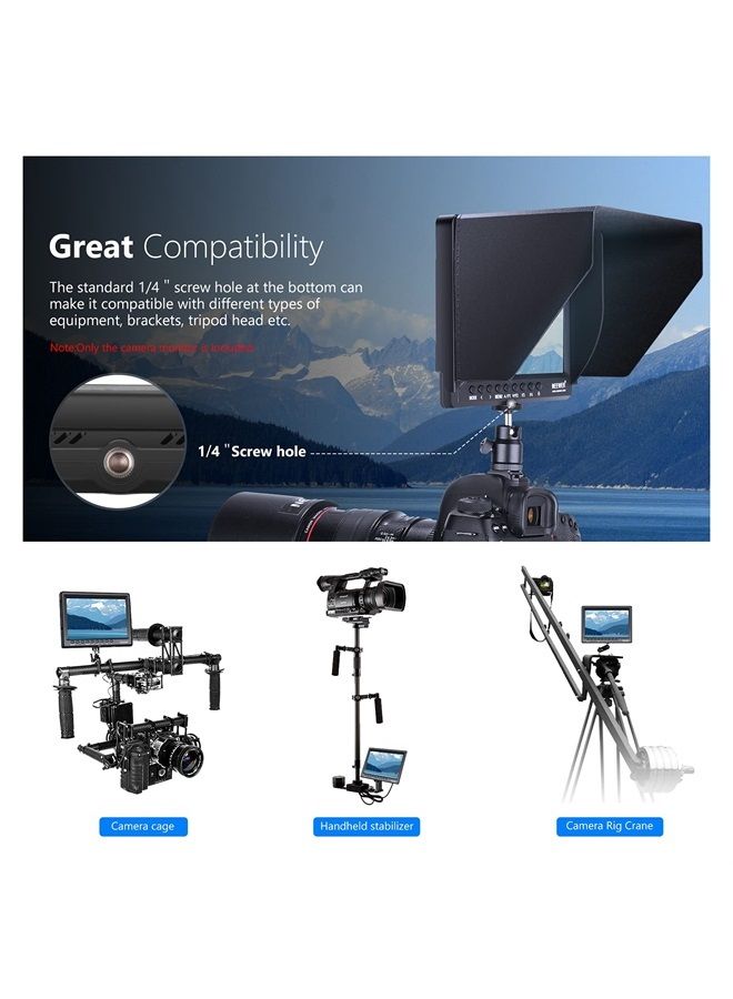 Neewer Film Movie Video Making System Kit with F100 7-inch 1280x800 IPS Screen Field Monitor (Support 4k Input) and Cool Ballhead Arm (Kit I) - Image 4