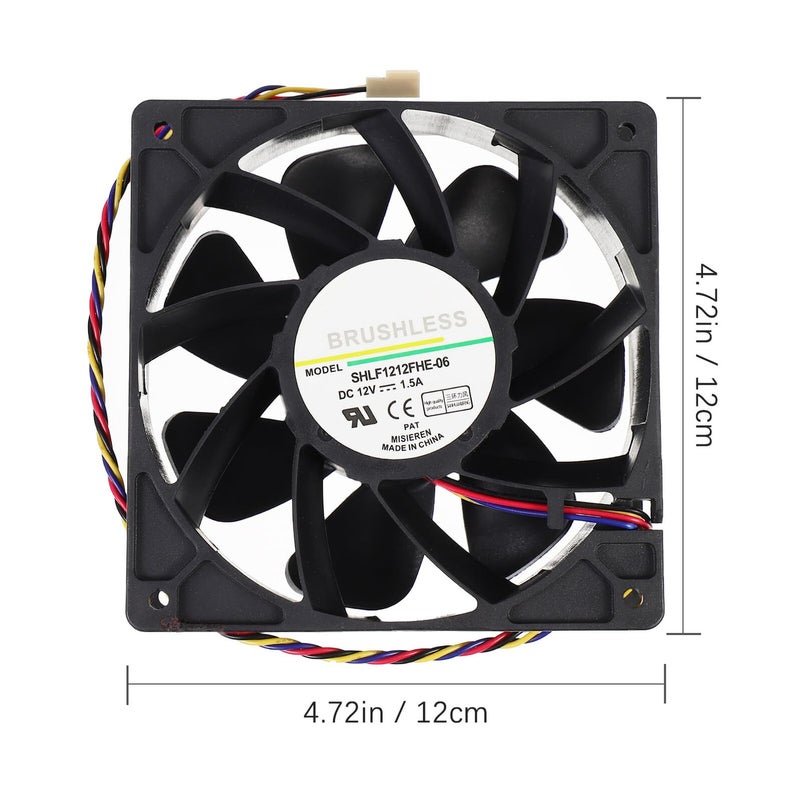 120mm Black PWM Computer Case Fan High Airflow Flame Retardant for Desktop PC Radiator Cooling - Image 3