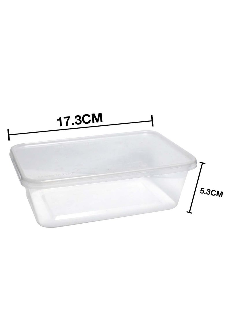 750ml Disposable Microwave Containers with Airtight Lids - BPA-Free, Leakproof, Stackable (Pack of 10) - Image 2