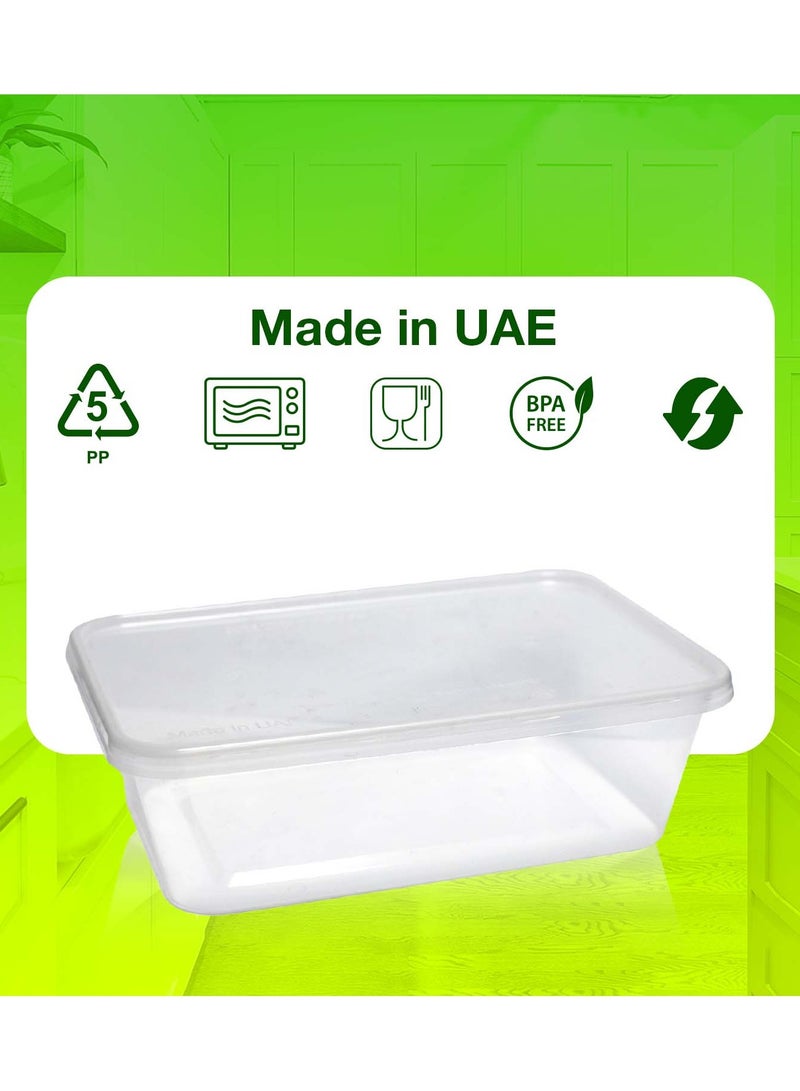 750ml Disposable Microwave Containers with Airtight Lids - BPA-Free, Leakproof, Stackable (Pack of 10) - Image 3