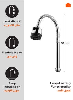 LAWAZIM Kitchen Faucet with Flexible Sprayer Head Set of 2 - 50cm - Pull-Down Water Tap Sprayer, Dual Spray Modes, Leak-Proof, Water-Saving, High Arc, Easy Installation, Flexible Reach for Large Sinks  - Image 2