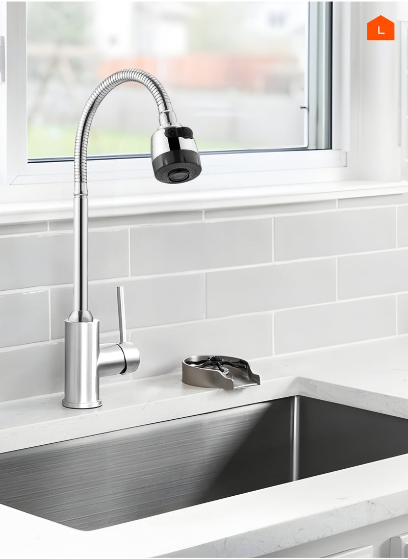 LAWAZIM - Kitchen Faucet with Flexible Sprayer Head Set of 2 - 50cm - Pull-Down Water Tap Sprayer, Dual Spray Modes, Leak-Proof, Water-Saving, High Arc, Easy Installation, Flexible Reach for Large Sinks - Image 1