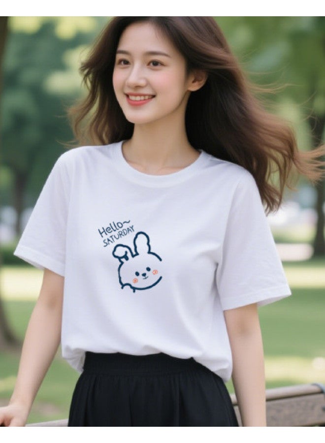 Your Sun Women'S T-Shirt, Summer Printed Loose-Fit Cotton Top, Women'S Blouse - Image 1