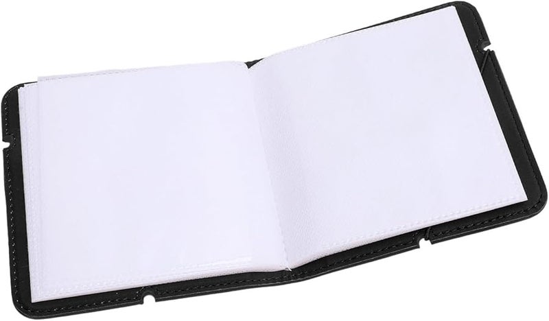 Leather Photo Album 28 Pockets For Square Pictures Portable With Strap Black - Image 1
