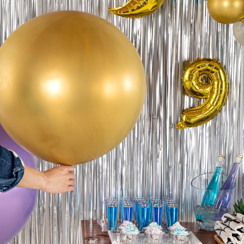 Restaurantware-Balloonify 36 Inch Jumbo Balloons, 10 Thick Balloons - Strong Latex, Fill With Helium Or Air, Metallic Gold Giant Round Balloons, Decorations For Photo Shoot, Wedding, Or Party - Image 5