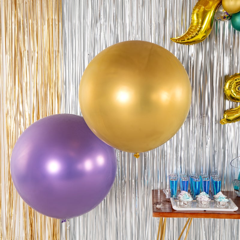 Restaurantware-Balloonify 36 Inch Jumbo Balloons, 10 Thick Balloons - Strong Latex, Fill With Helium Or Air, Metallic Gold Giant Round Balloons, Decorations For Photo Shoot, Wedding, Or Party - Image 3