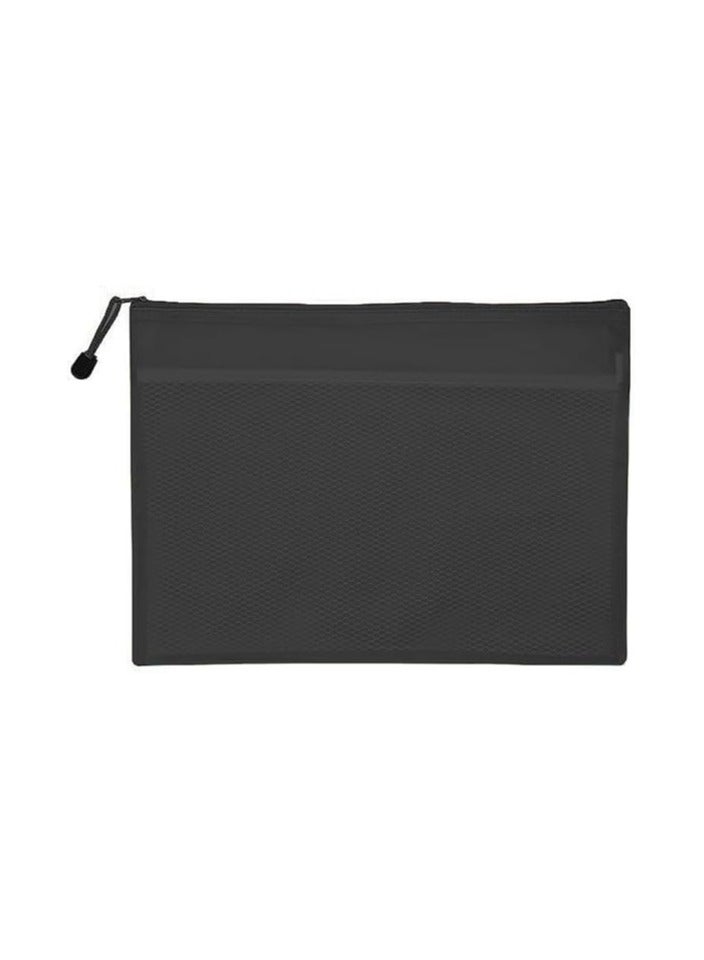 A4 Waterproof Mesh Document Holder with Zipper – Black, Model S-1006 - Image 1