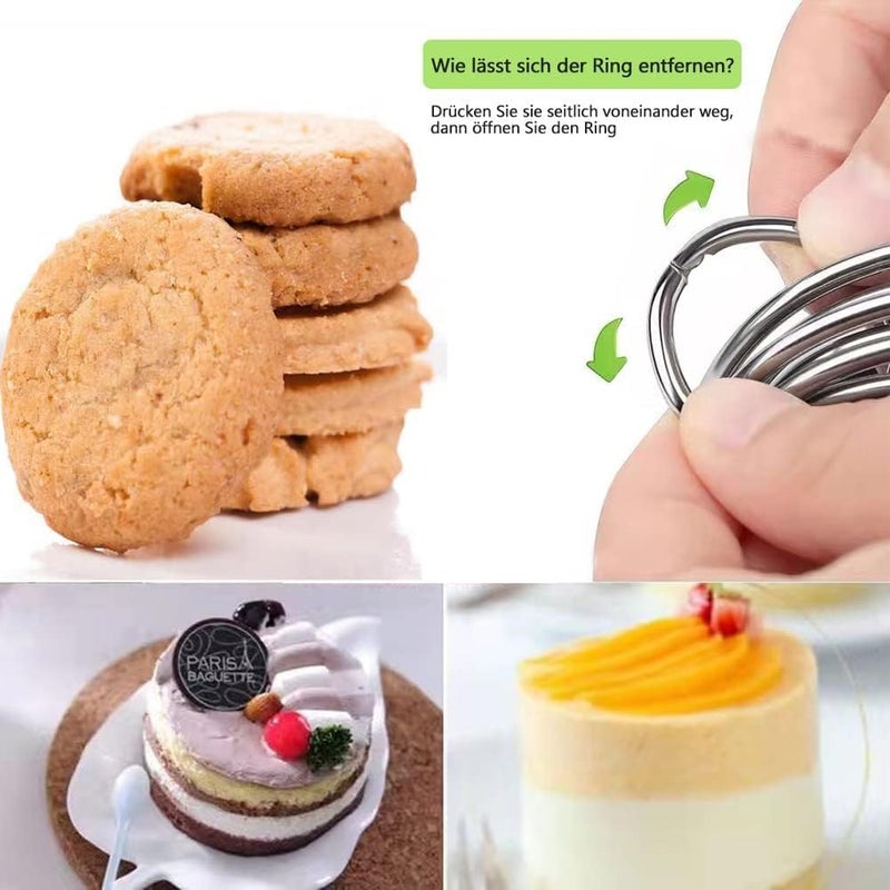 Styxon مجموعة قواطع بسكويت ستاكسون 5 قطع من الفولاذ المقاوم للصدأ، قواطع كعك دائرية مع مقبض لقطع العجين السميك أو الرقيق، مجموعة أدوات الخبز من الفولاذ المقاوم للصدأ يوان - Image 5