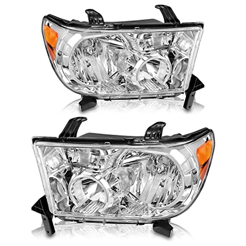 AS Headlights Assembly Compatible 2007 2008 2009 2010 2011 2012 2013 Toyota Tundra Wo Headlight Leveling Models 20082017 Toyota Sequoia Headlamp 1214 Models Without Headlight Washer