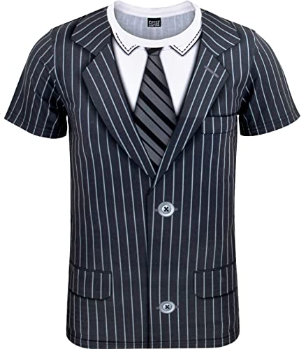 Funny World Men's Tuxedo T-Shirts, Medium, Purplish Blue - Image 1