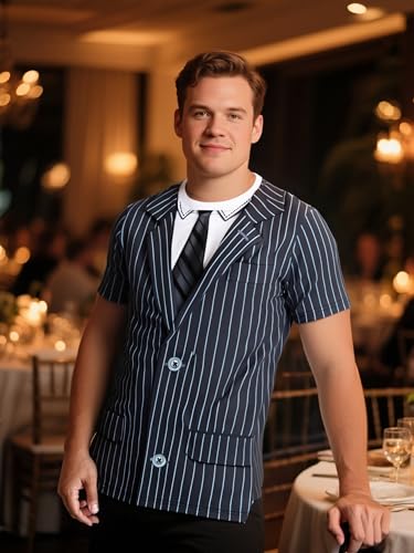 Funny World Men's Tuxedo T-Shirts, Medium, Purplish Blue - Image 3