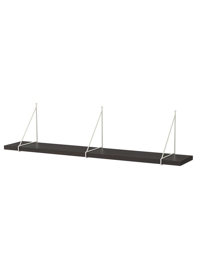 erorex Wall shelf, brown-black/white, 120x20 cm - Image 1