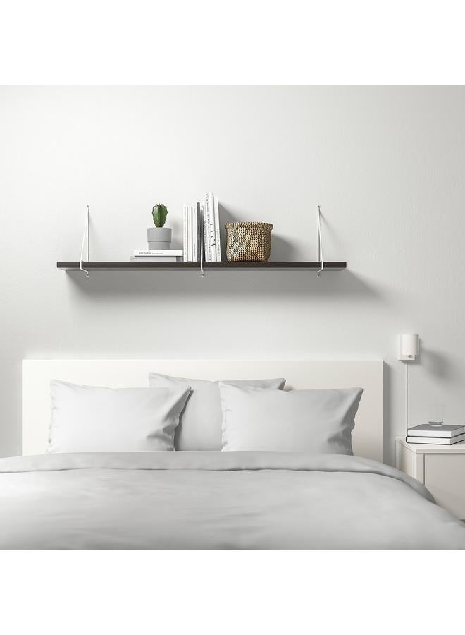 erorex Wall shelf, brown-black/white, 120x20 cm - Image 4