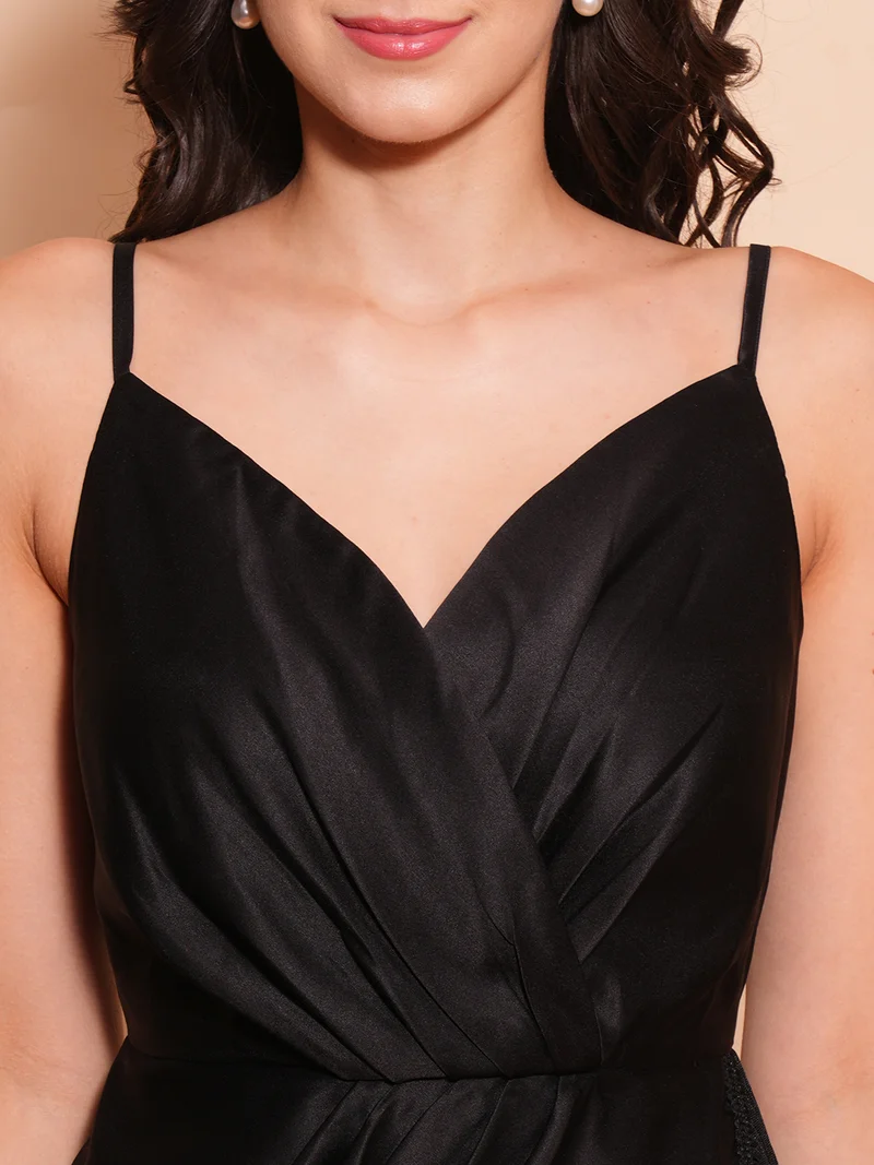 globus Globus Women Fringed Satin Wrap Party Dress