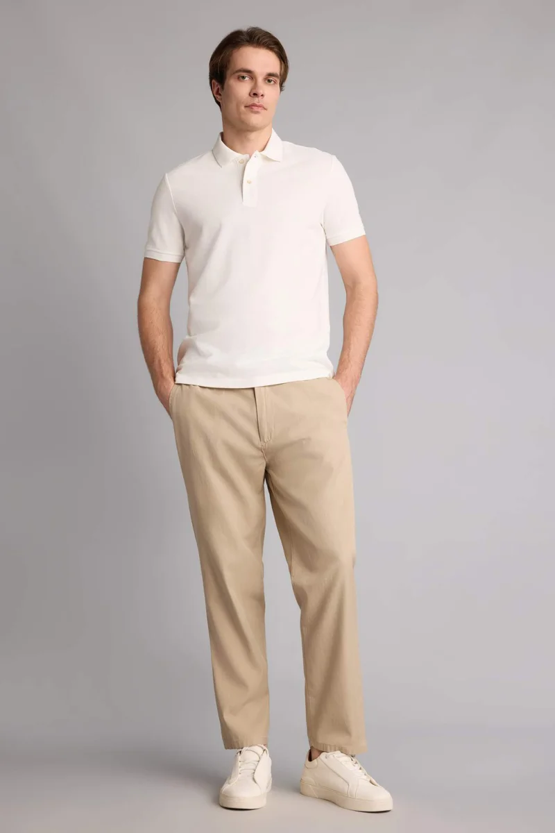 Defacto  Regular Fit Elastic Waist Straight Leg Trousers for Men | Best Price UAE