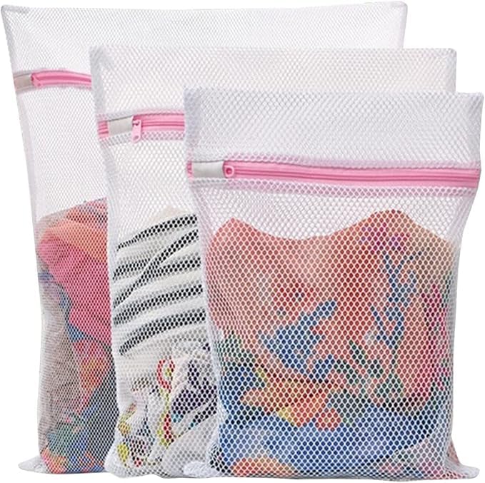 ARUP Mesh Laundry Clothes Washing Bag With Zipper For Washing Machine Delicates InWash CleaningSet Of 3 - Image 2