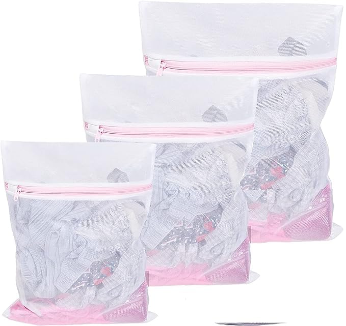 ARUP Mesh Laundry Clothes Washing Bag With Zipper For Washing Machine Delicates InWash CleaningSet Of 3 - Image 1