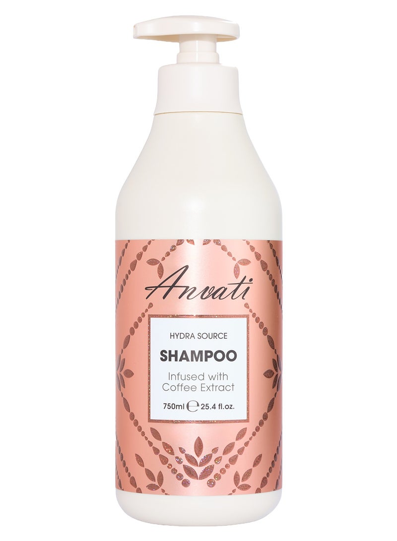 Anvati Coffee Shampoo for Dry & Damaged Hair– Natural Caffeine Shampoo for Soft, Shiny and Healthy Hair – 750ml - Image 1