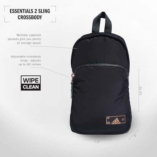 adidas Essentials Crossbody – Athletic Sling Bag with Phone Pocket, Legend Ink Blue/Rose Gold/2.0, One Size - Image 2