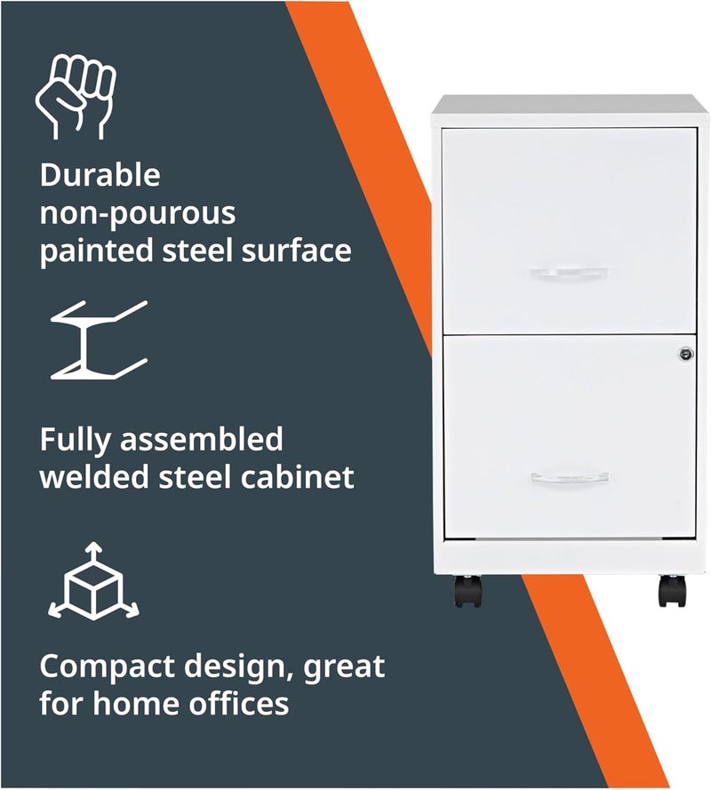 Lorell LYS SOHO File/File Mobile File Cabinet, White - Image 4