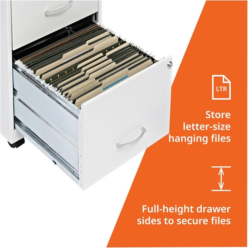 Lorell LYS SOHO File/File Mobile File Cabinet, White - Image 5