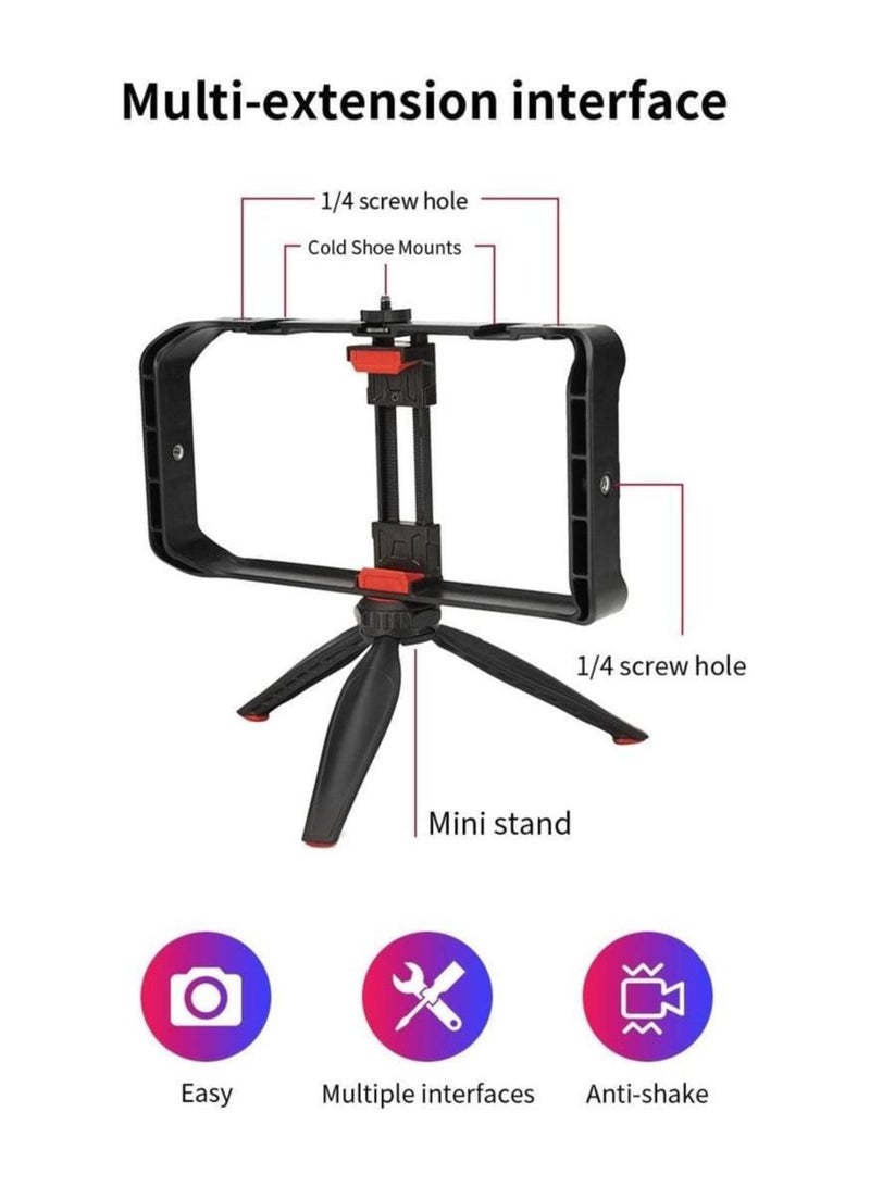 Jmary MT33 Mobile Phone Vlogging Filmmaking Cage Stabilizer with Tripod - Image 2