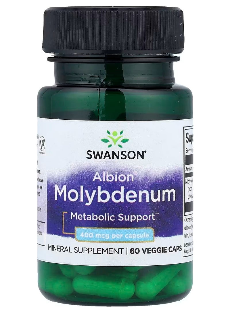 Swanson, Albion® Molybdenum, 400 mcg, 60 Veggie Caps