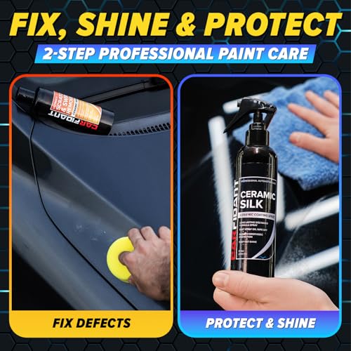 Carfidant Scratch Swirl Remover with Ceramic Silk Car Scratch Remover for Vehicles Paint Repair with Ceramic Coating Spray Polishing Washing Kits with Applicator Pad Microfiber Towel - Image 3