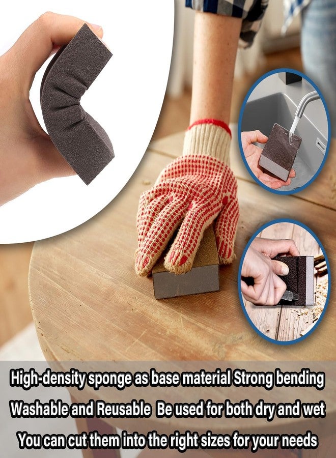 ALLECIN Sanding Sponge 60 80 100 120 150 180 220 Grit Reusable and Washable Wet Dry Sand Block Coarse Medium Fine Sandpaper Blocks for Wood Drywall Metal Crafts (Pack of 7 Pcs) - Image 5