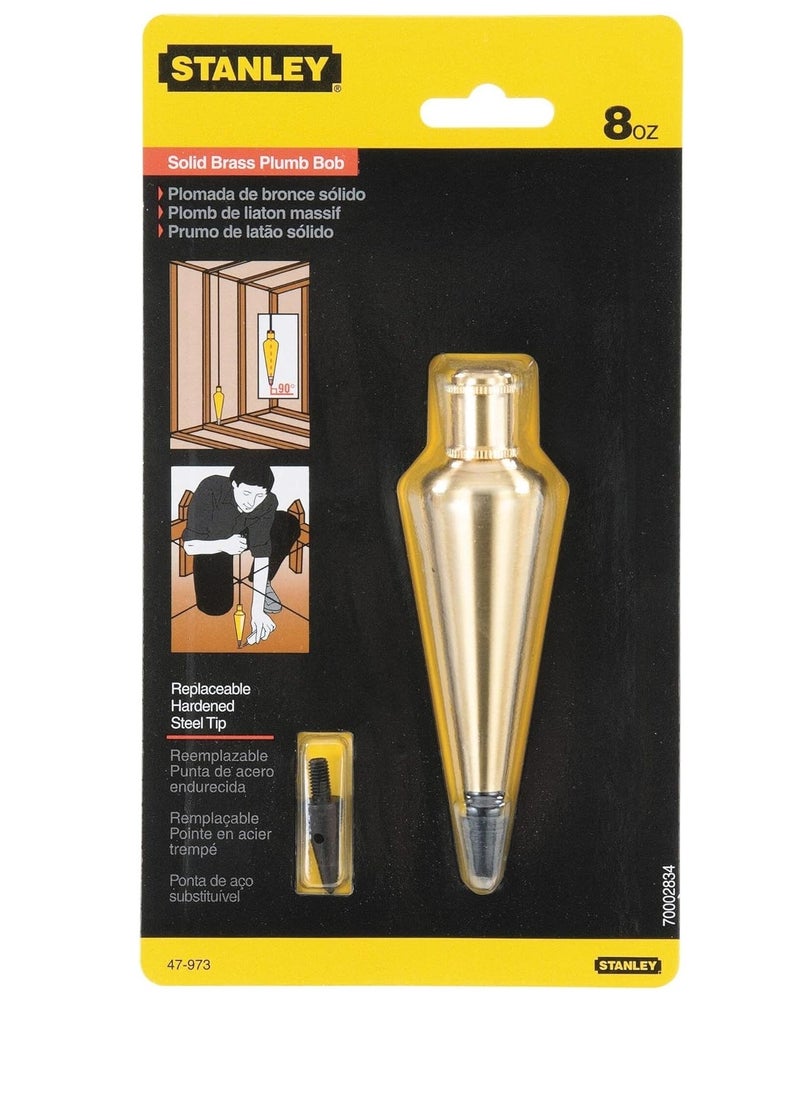 Stanley Stanley Brass Plumb Bob , 225g/8oz , 47-973  - Image 5