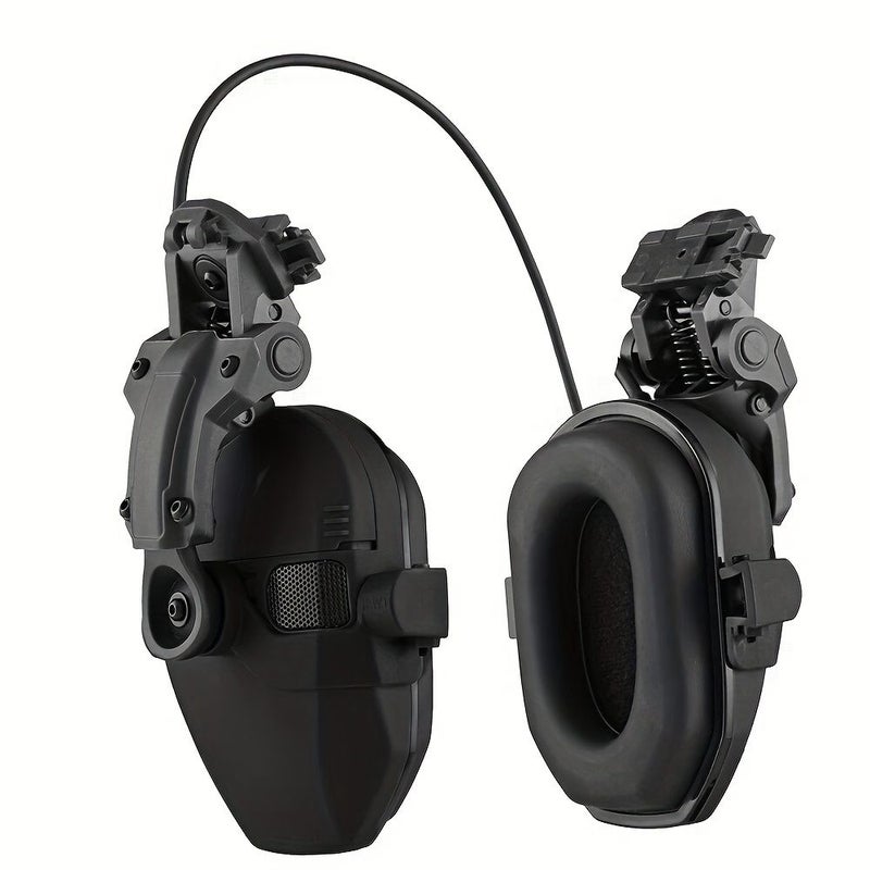 Tactical Electronic Noise Reduction Earmuff Anti Noise Sound Amplification Hearing Protection Helmet Mounted Headset For Hunting Black - Image 3